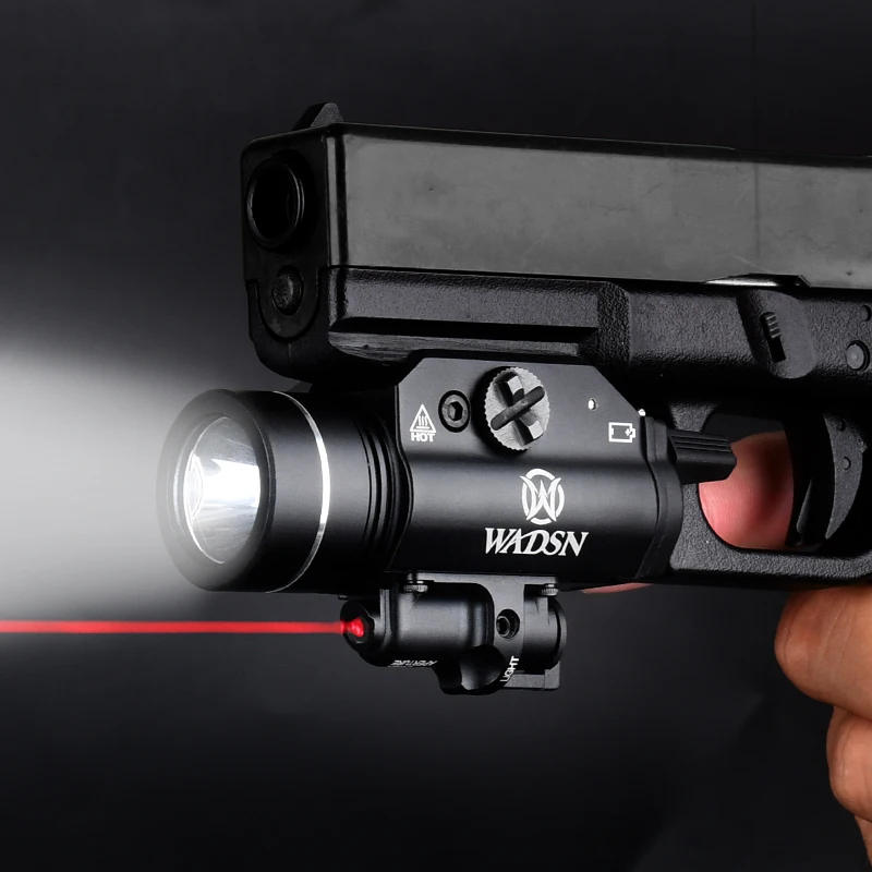 WADSN 800 lumens T-1 HL Hanging Tactic Weapon light airsoft X300 X400 Rifle Pistol Strobe flashlight red green dot G 17 18 19