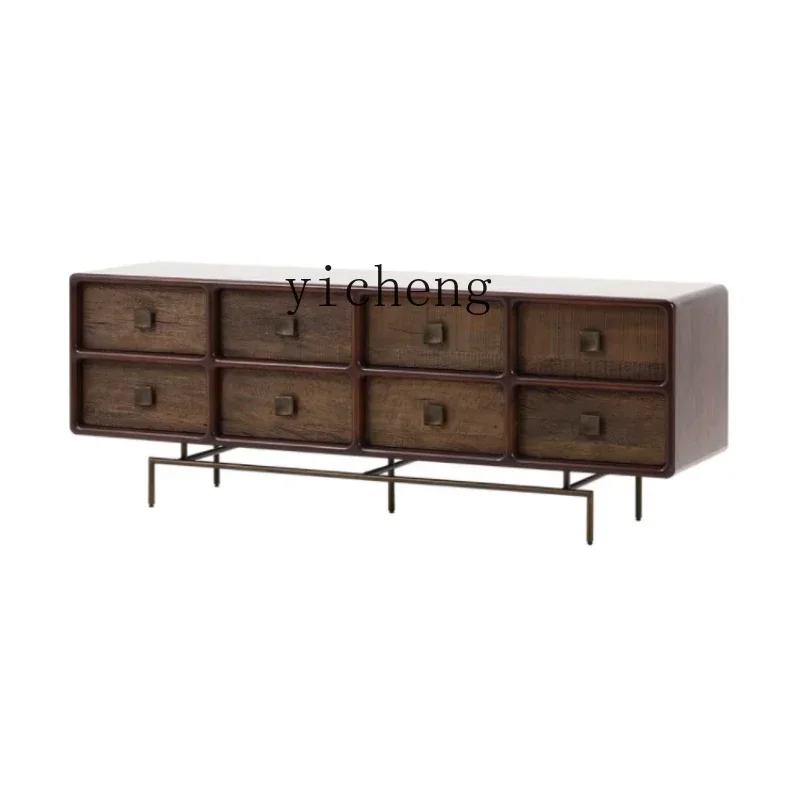

G2 American solid wood TV cabinet coffee table combination retro light luxury living room furniture