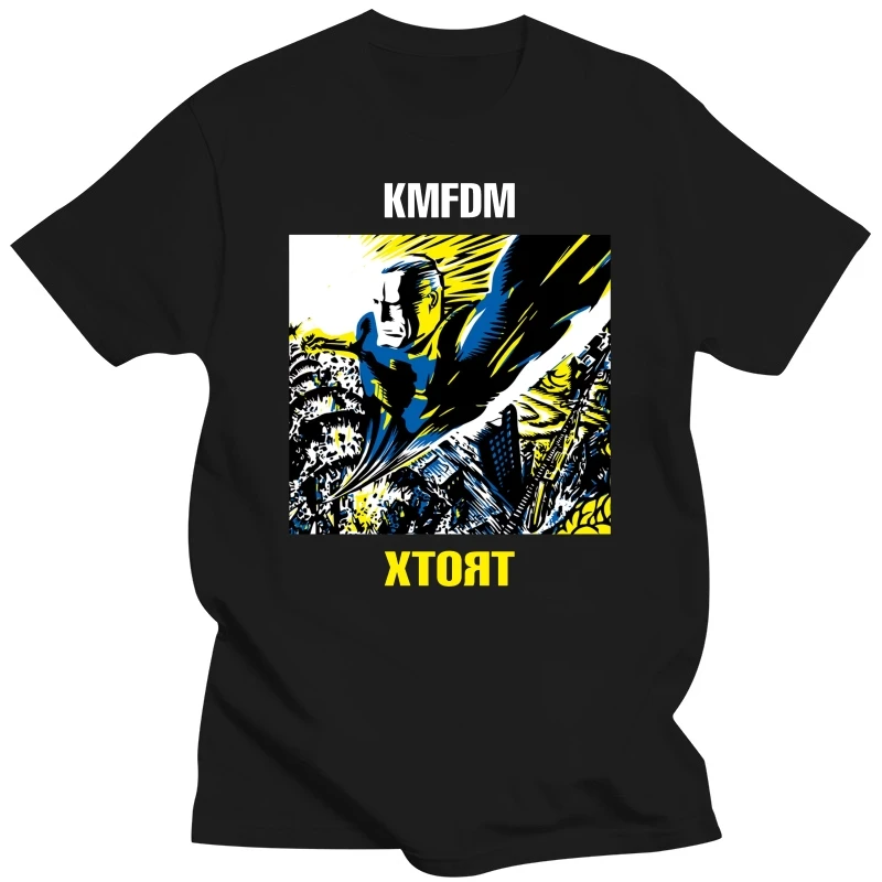 KMFDM XTORT NEW BLACK T SHIRT Printed T-Shirt Pure Cotton Men top tee male brand teeshirt men summer cotton t shirt