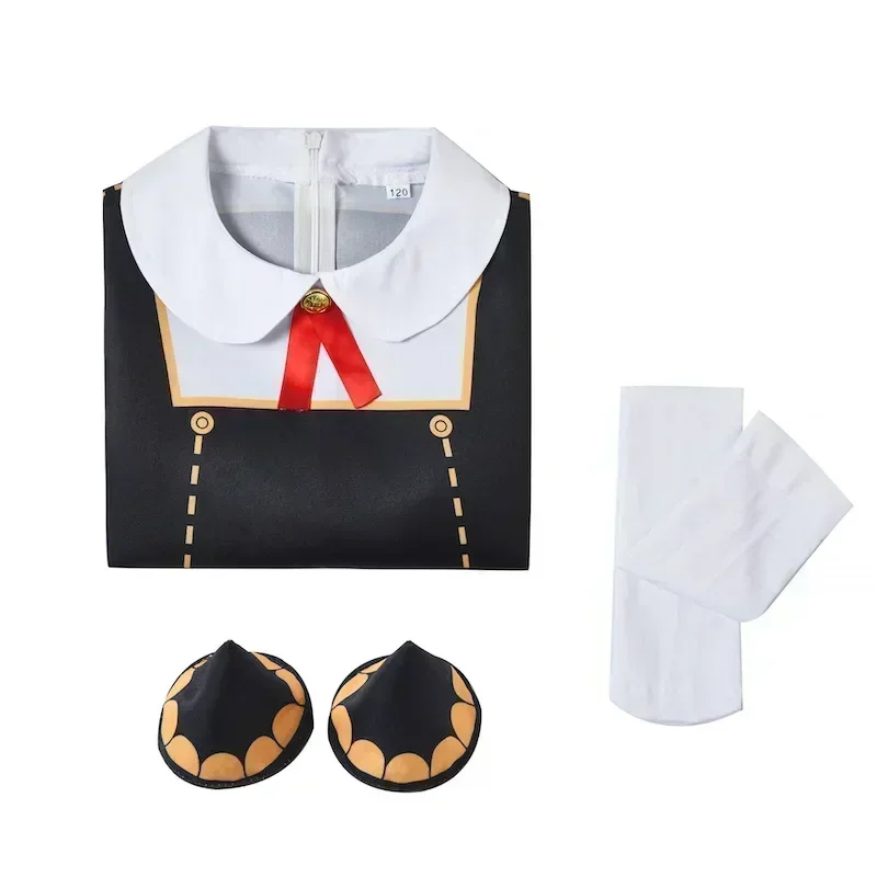 أزياء الهالوين لعام 2025 أزياء أنيمي فاميلي التأثيرية أنيا Vervalser Jurk Voor Meisjes أزياء الهالوين للأطفال Jurken Hoofdtooi