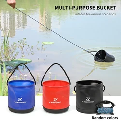 4.5L EVA Round Fold Live Fish Bucket Water Tank Container Gear With Drawstring Fishing Equipment For Fishing / Cleaning Cars