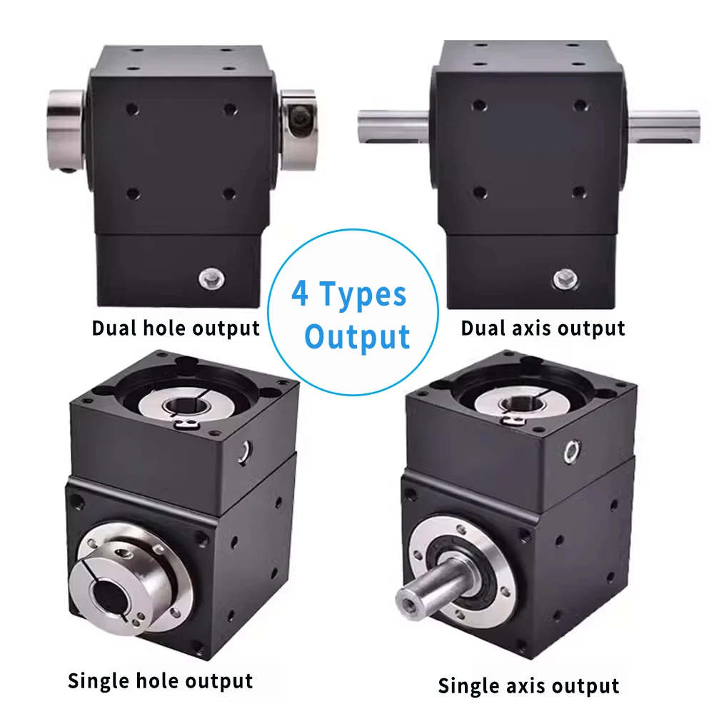 Precision Commutator 90 Right Angle Steering Gear Reducer 14mm Input For Nema 34 86 Stepper Motor /80MM Servo Reduction Gearbox