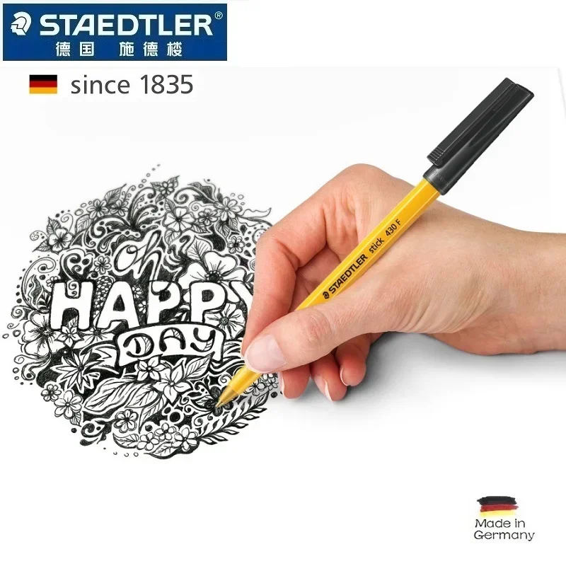 

5 шт., немецкая оригинальная шариковая ручка STAEDTLER Stick 430F, красная, синяя, черная, классическая шариковая ручка