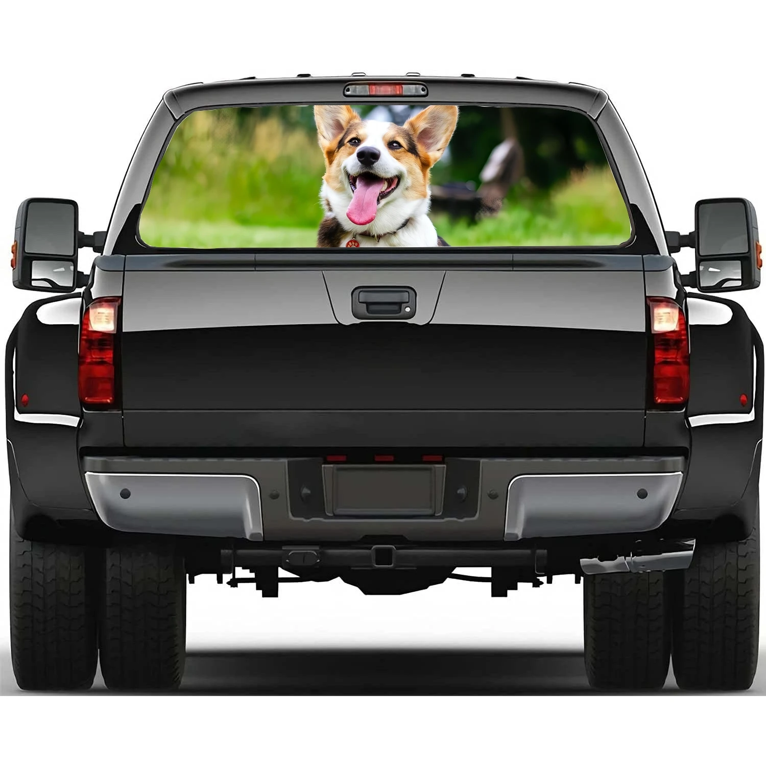 

Welsh Corgi animal Car window decal sticker graphic decoration truck perforated vinyl painting universal wrap decal