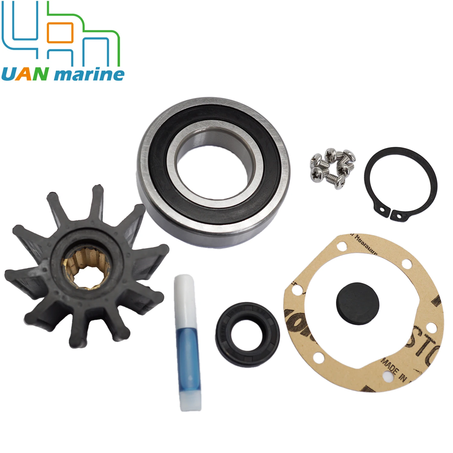 

Комплект для ремонта морского водяного насоса, совместимый с Volvo Penta 855722 856513 AQ260A AQ260B BB260A BB260AV Jabsco 22740-0351 22740-0050