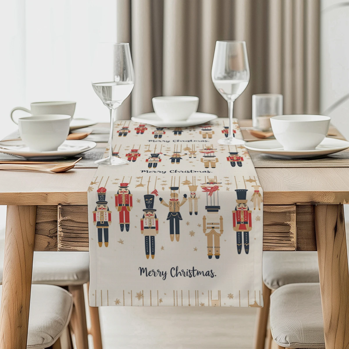 Christmas Nutcracker Table Runner Rustic Dining Table Decorations Table Runners for Wedding Party Coffee  Hotel Home Decor