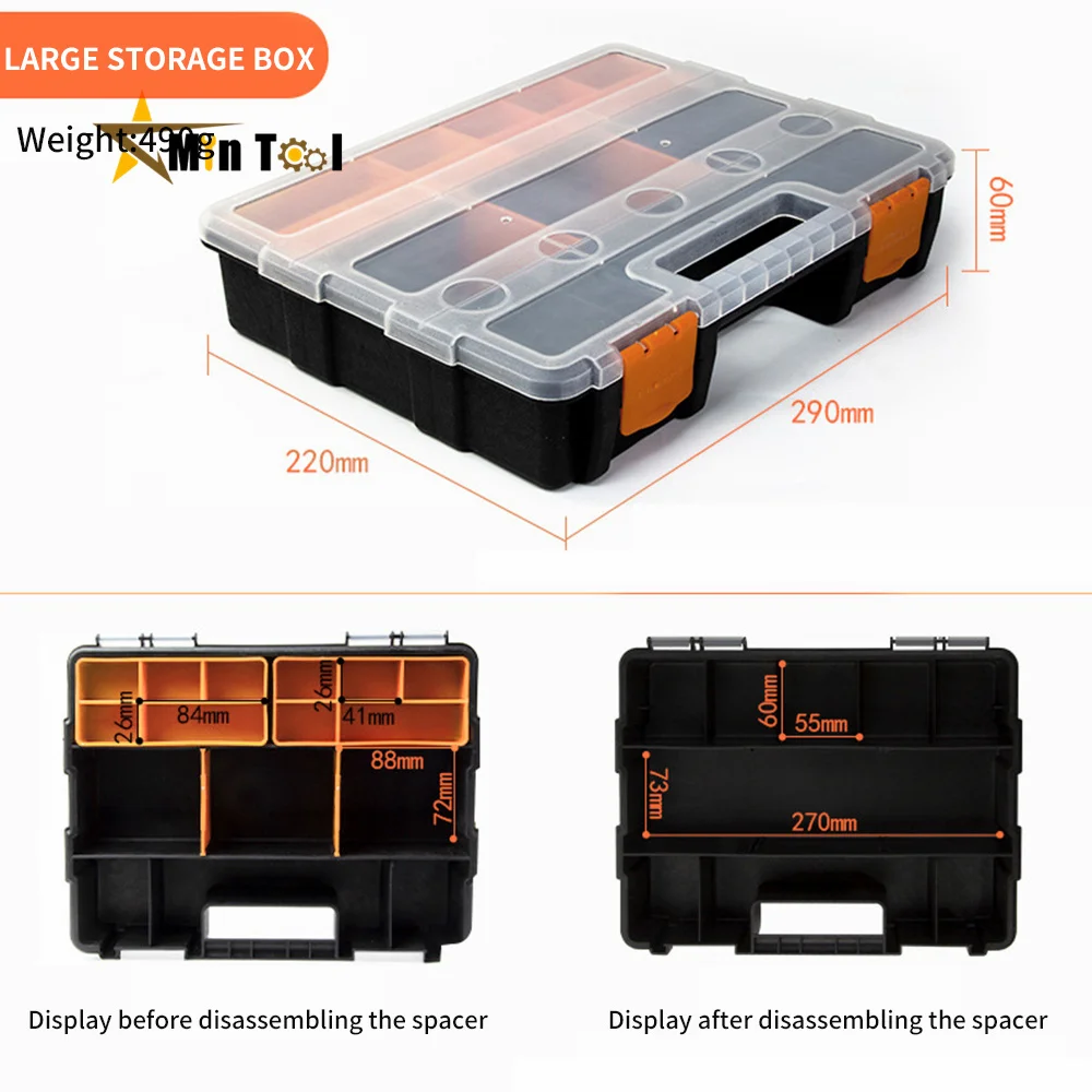 Hardware Storage Toolbox Multifunction Large Capacity Thickened  Durable  Classifiable Storage Toolbox