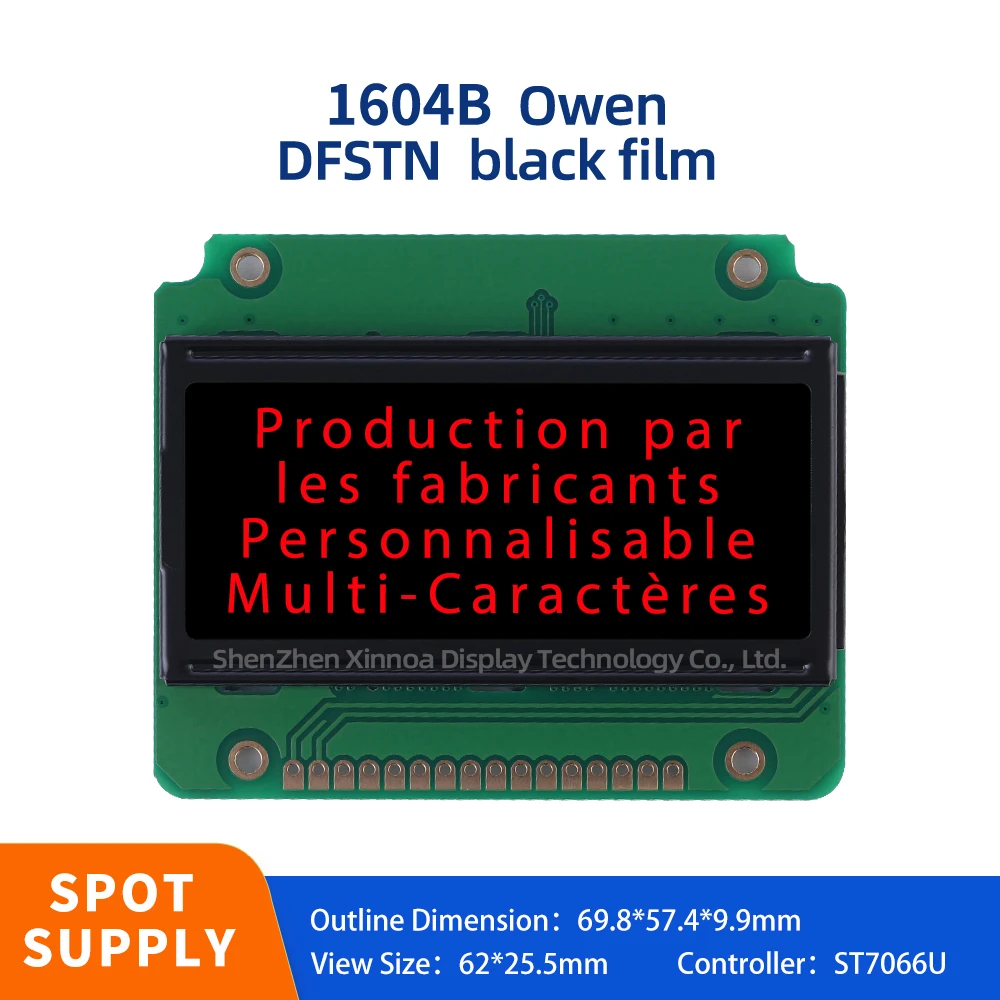 

Industrial Computer LCM LCD Display Screen 04X16 LCD ST7066U DFSTN Black Film Red Letters European 1604B Character LCD Module