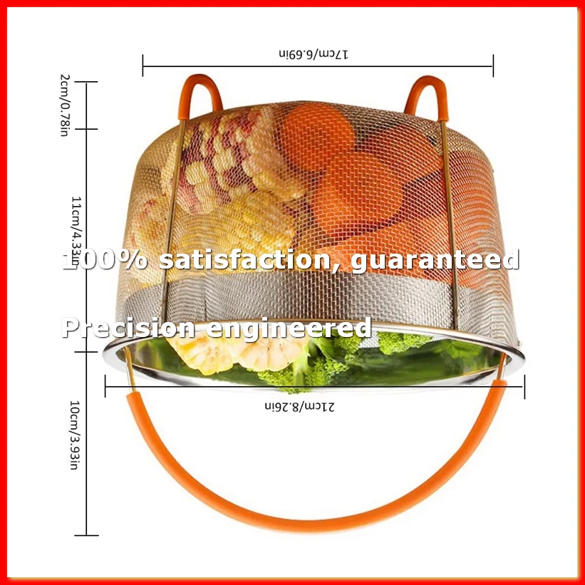 Stainless Steel Steamer Basket Set,Instant-Pot Accessories for Foodi Pressure Cooker & Multi Cooker,6Qt-ROWI