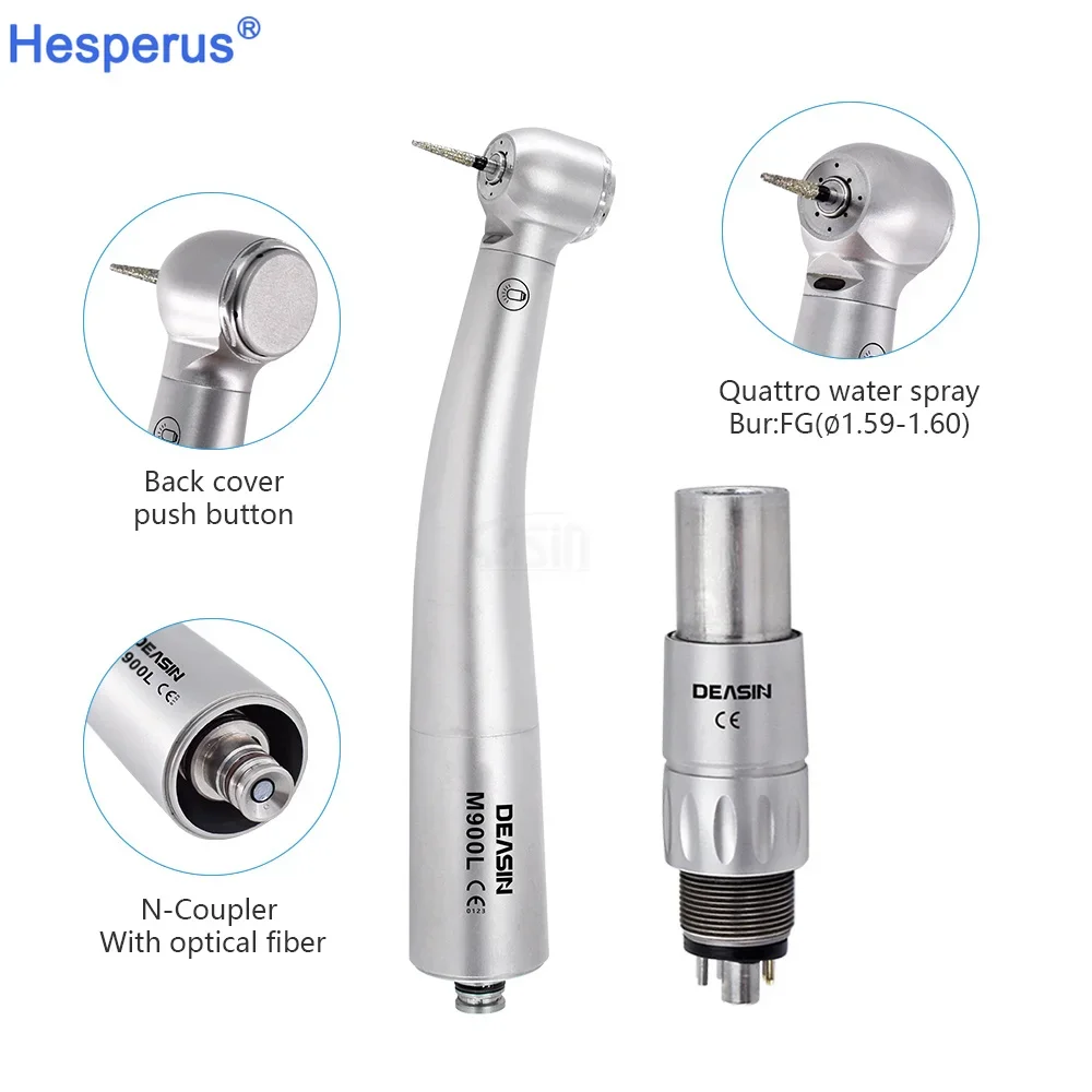 On Sale M800L/M900L N-Quick Coupling Dent al high speed air turbine fiber optic handpiece Torque Head Ultralight Titanium Body