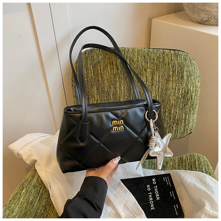 

Винтажная сумка для боулинга 2025 года для женщин, роскошная стеганая кожаная сумка-тоут в стиле ретро, элегантная сумка через плечо, сумка высокого качества