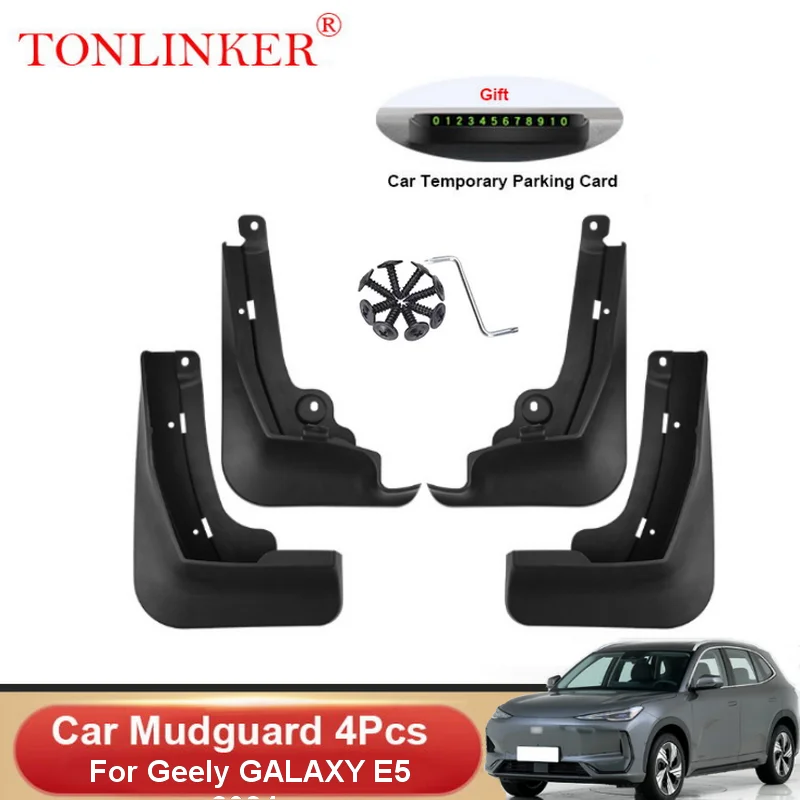 

TONLINKER 4 PCS Car Mudguard For GEELY Galaxy E5 2024- Mudguards Splash Guards Front Rear Fender Mudflaps 4pcs Accessories