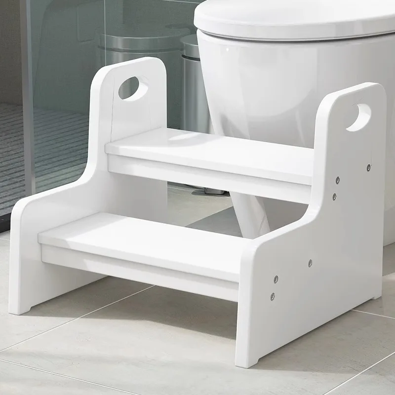 Bamboo Children\'s Sink Step Ladder Stool Toilet Climbing Step Stools Baby Sink Brush Your Teeth and Wash Face for 2 Step Ladder