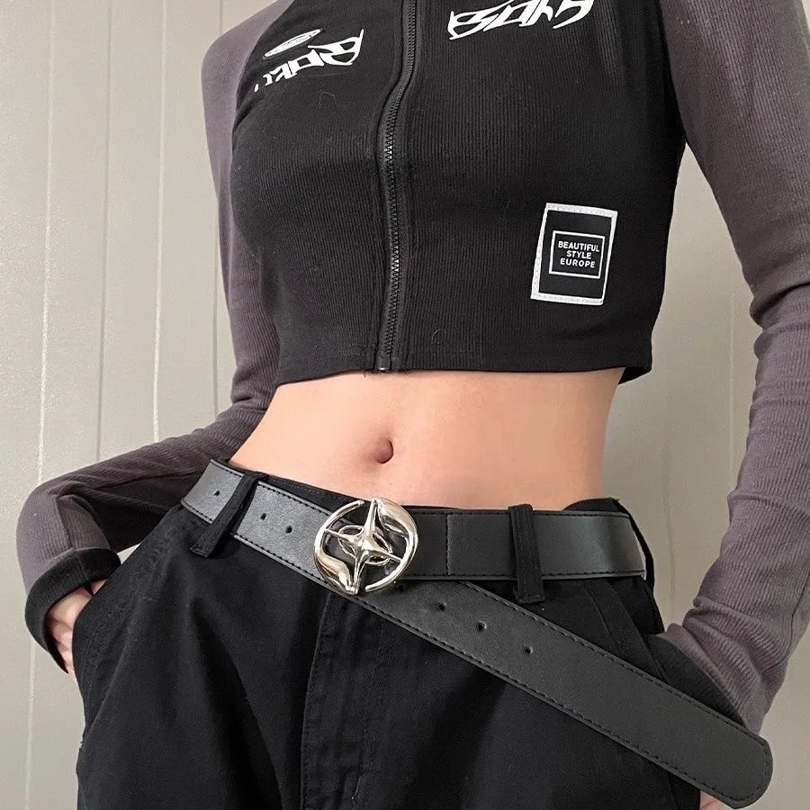 القوطية الشرير الجلود Y2k حزام للنساء معدن الأحمر الخوخ القلب مشبك حزام الخصر الجينز اكسسوارات حزام الخصر الزخرفية