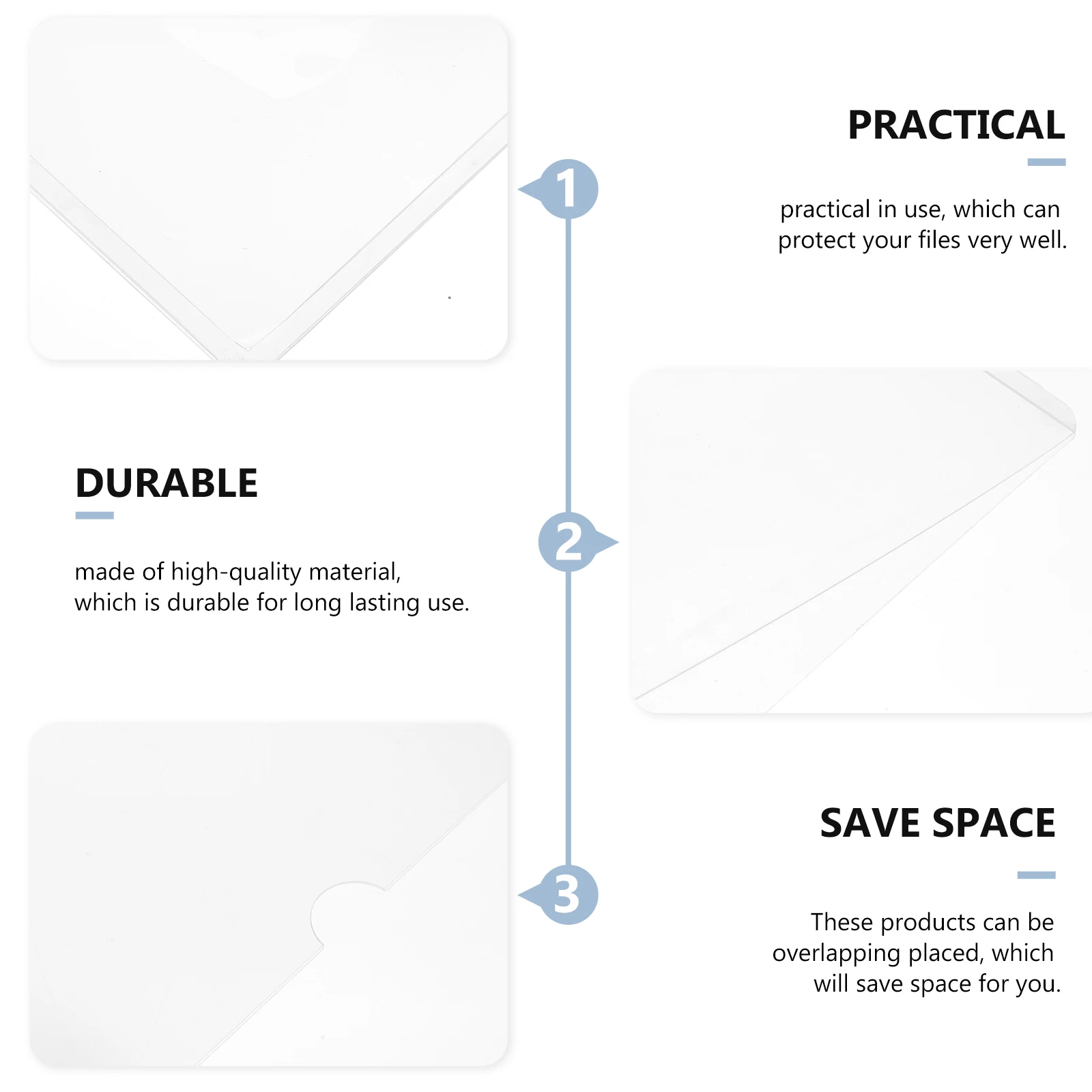 

5pcs Pvc Protective Covers File Cover For Business License Certification Multi-Functional Office Supplies Space-Saving