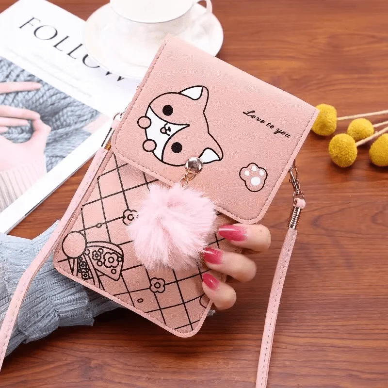 

Mobile Phone Bag Female Simple and Versatile Transparent Touch Screen Messenger Bag Cute Net Red Shoulder Bag Coin Purse