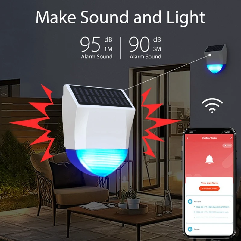Human Body Sensing Alarm Bluetooth Wireless Solar Poweredwith IPX5 Function For Outdoor Warning