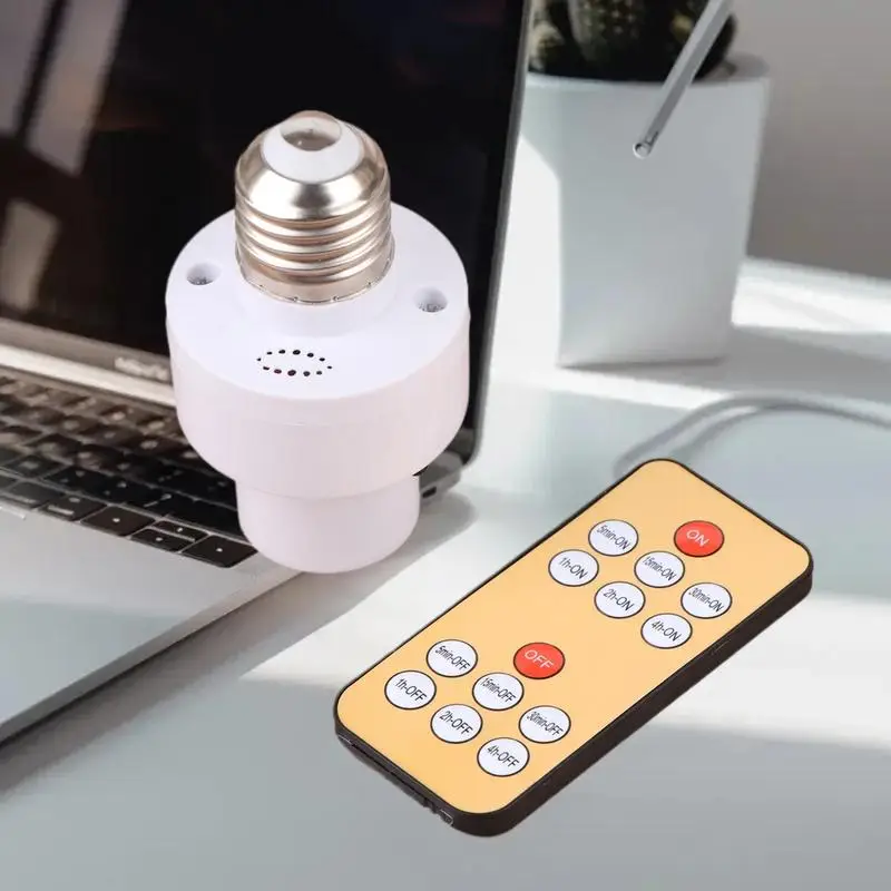 

Reliable E27 60W Wireless Timer Switch Lamp Holder for Baby Room, Bedroom; 110V 220V House Multi Light with Remote Control