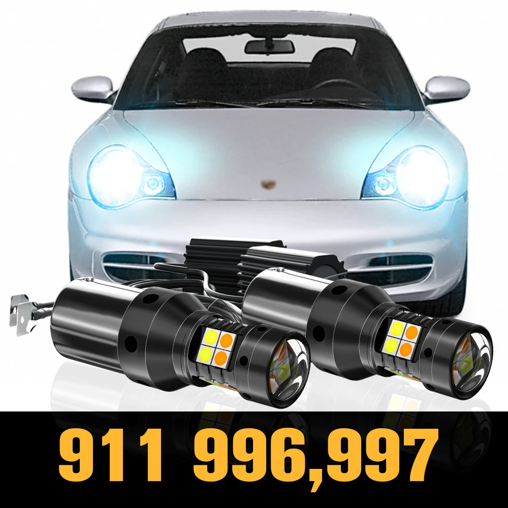 

2x Canbus LED Dual Mode Turn Signal+Daytime Running Light DRL Accessories For Porsche 911 (996,997)1997-2008 2004 2005 2006 2007