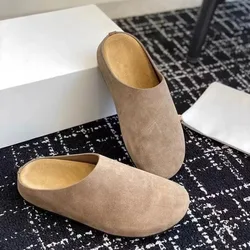 New Comfortable Outdoor Flat Slippers Women Mules Comfort Wrap Toe Slides Casual Slippers Minimalist Women Vintage Slippers