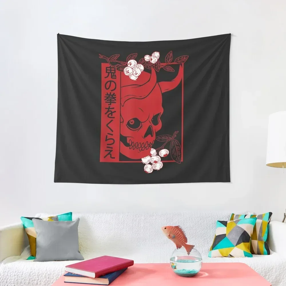 

Japanese demon art face Skull devil oni harajuku aesthetic . Tapestry Decor For Room Cute Decor Bedrooms Decor Tapestry