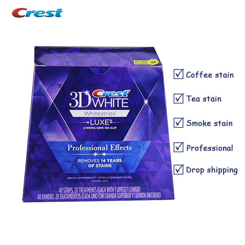 

Crest 3D Teeth White Strips Luxe Effects Teeth Whitening Strips Professional White Teeth Stickers Dental Whitening Whitestrips