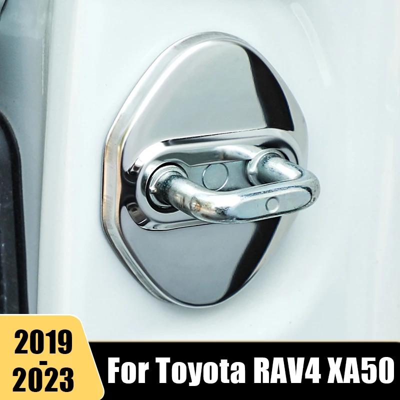 

Car Accessories For Toyota RAV4 2019-2021 2022 2023 RAV 4 XA50 Hybrid Stainless Door Lock Buckle Trim Cover Protect Rust Sticker