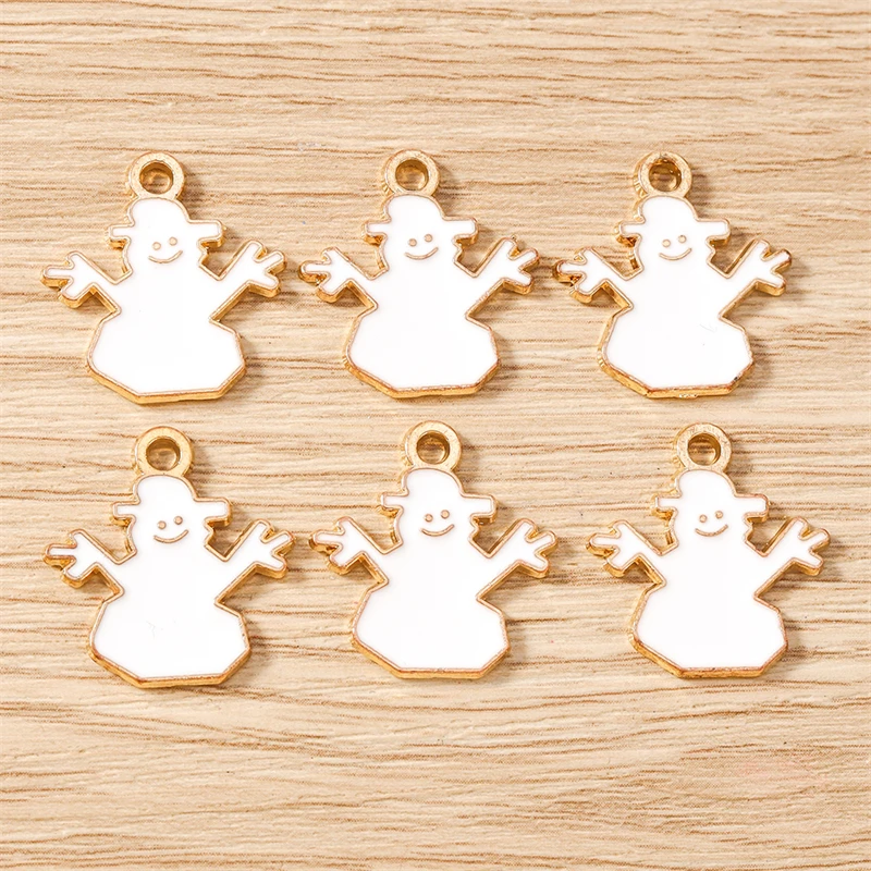 10 Stück gemischte, niedliche Emaille-Anhänger in Form von Weihnachtsbäumen, Schneeflocken und Weihnachtsmann für die Schmuckherstellung, Halsketten, Ohrringe, DIY-Bastelarbeiten und als Geschenk. – Detail 22