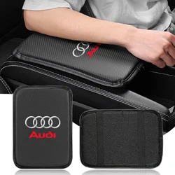 Funda de cuero de fibra de carbono para Reposabrazos de coche, cubierta de cojín para Audi S, Q7, A1, A7, Q3, 8L, TT, Mk2, C5, A5, A3, A4, B8, 8P, 8V, A6, C7