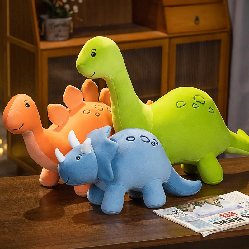 Cartoon Colorful Dinosaur Plush Toy Cute Stuffed Animals Triceratops Plushies Kawaii Soft Kids Toys for Boys Girls Home Decor