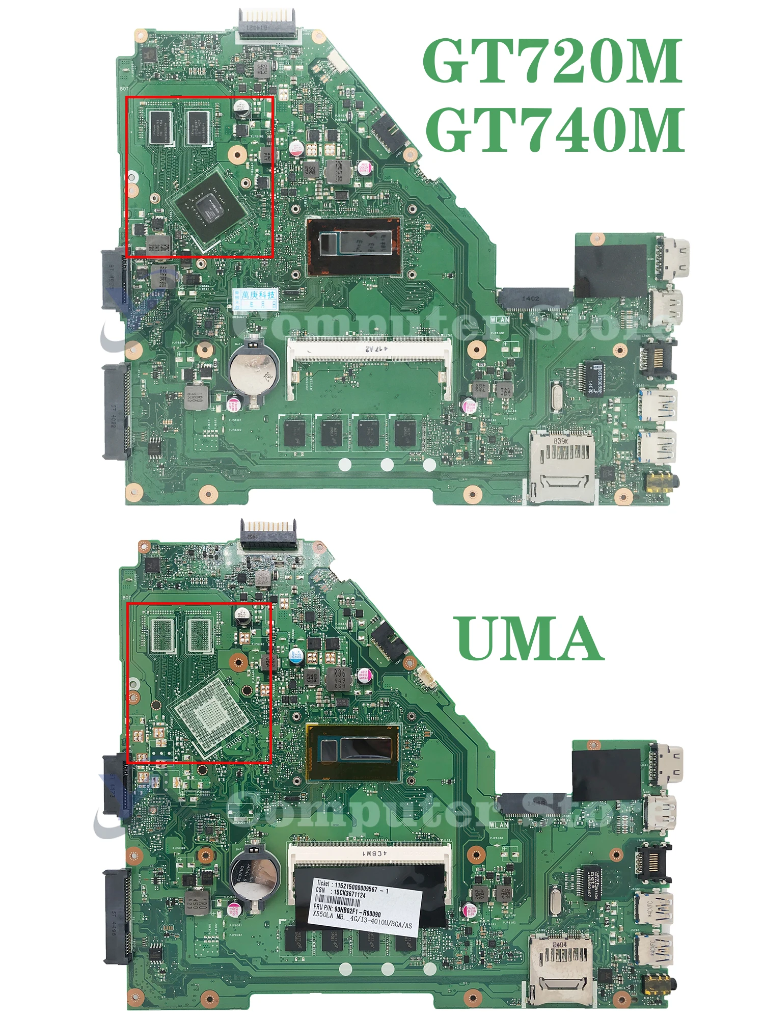 Материнская плата для ноутбука X550LD Материнская плата ASUS X550 X550LA X550LC X550LN E550L Pro550L A550L F550L P550L K550L Y582LD I3 I5 I7 4th