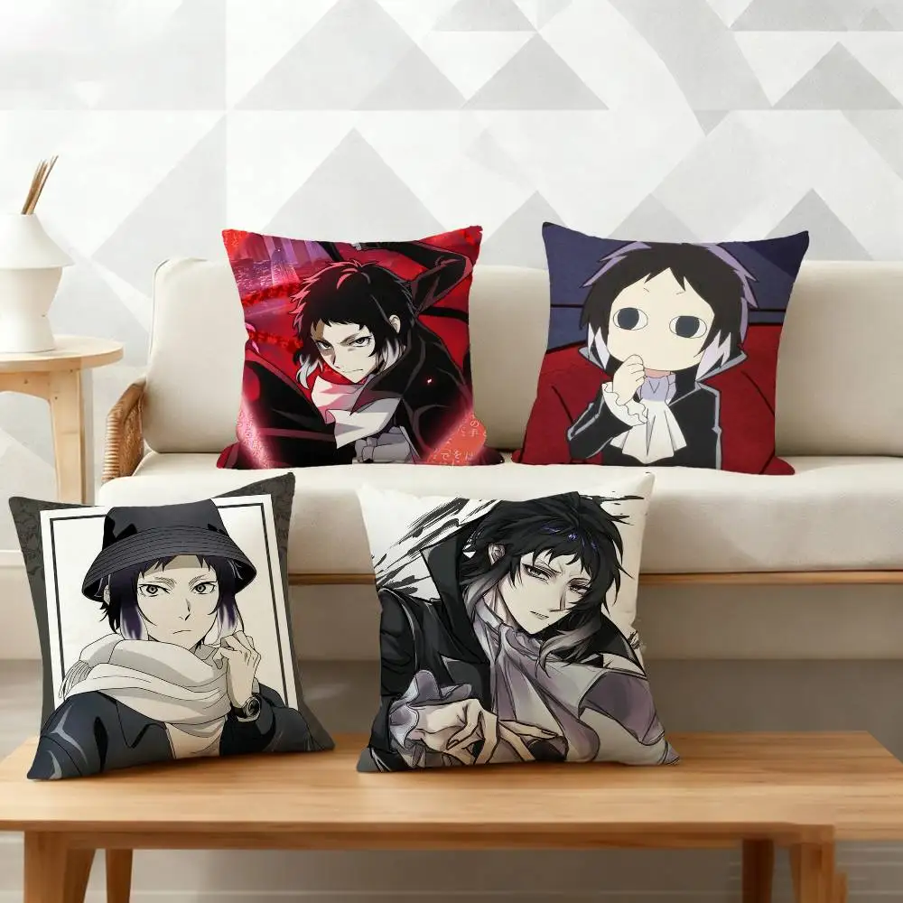 R-Ryunosuke Akutagawa B-Bungo Stray Pillow Case for Sofa Living Room Home office Decor Protective Cover