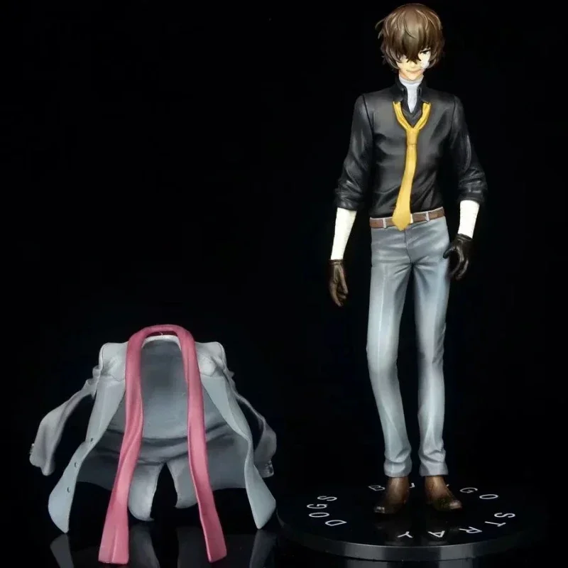 Bungo Stray Dogs Dazai Osamu Model Anime Figure, Uniforme en noir, Interchangeable, Décoration britannique, Jouets à collectionner, Boîte en PVC, 23cm