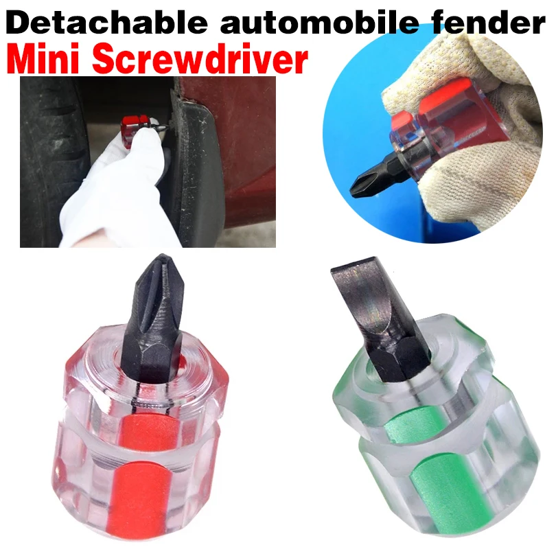 Imagem -02 - Mini Chave de Fenda Cabeça Cruz do Punho Curto Entalhado Estrela Micro Usado para a Manutenção do Automóvel Para-choque 2-piece