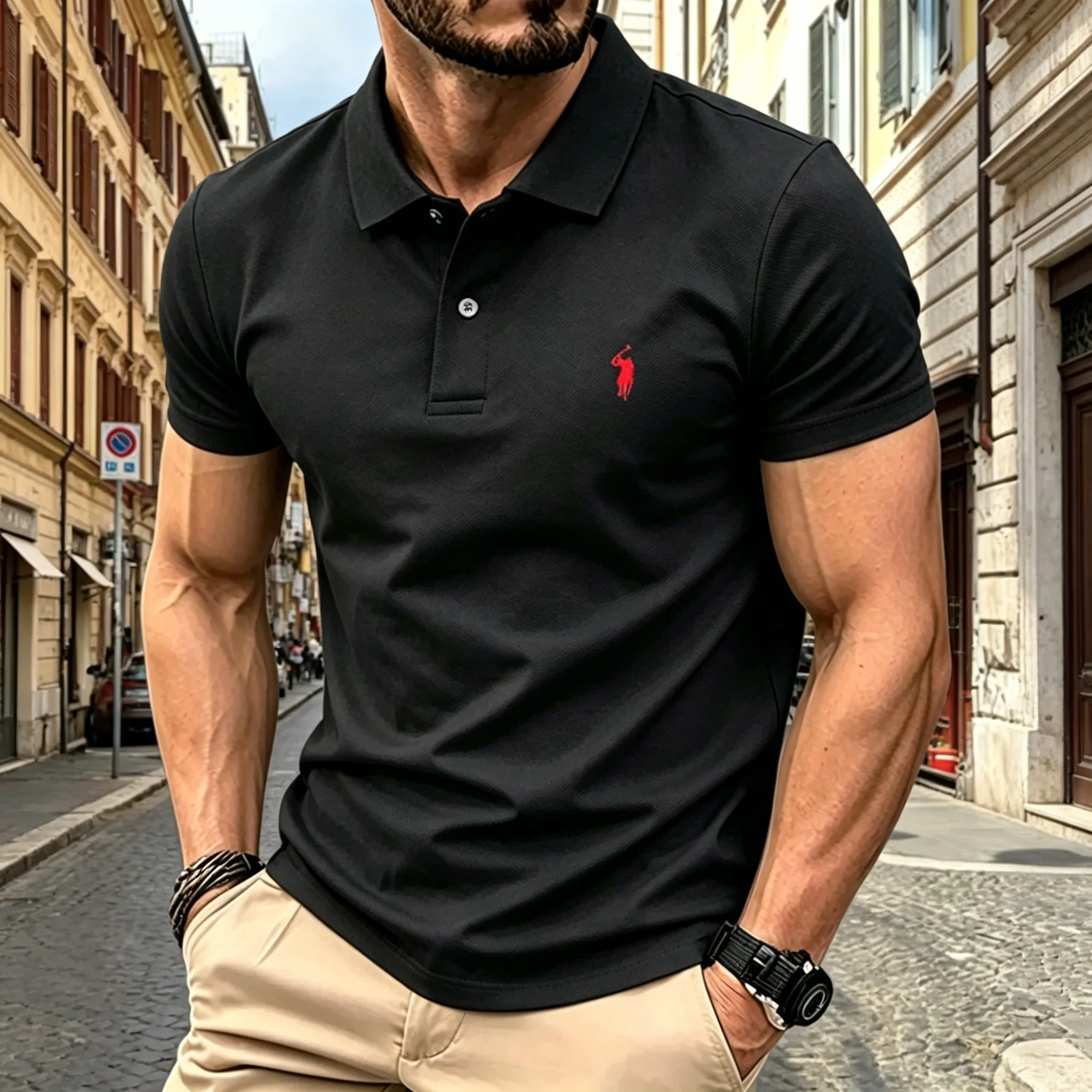 2026 high-end brand men's short sleeve polo shirt 2026 summer luxury fashion pony embroidery golf top casual T-shirt polo shirt