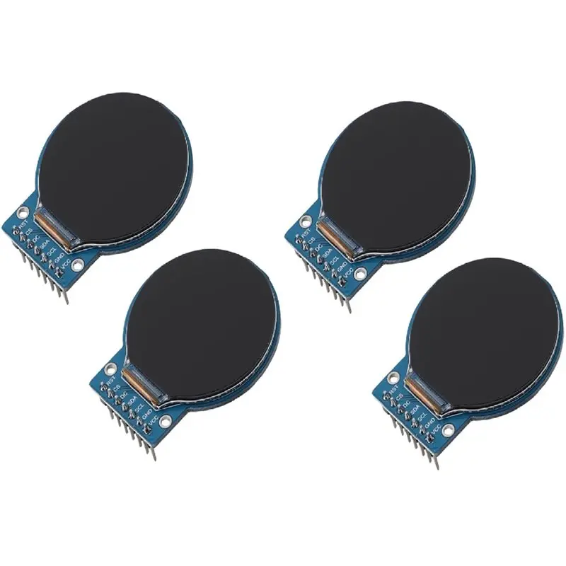 KYCOR-4PCS .28 Inch Circular TFT Display 240X240 Resolution GC9A01 Driver Chip SPI Interface IPS Screen Microcontroller Projects