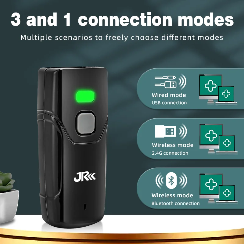 Jooyetc 1D 2.4G Wireless Bluetooth Barcode Scanner Portable Mini Barcode Reader