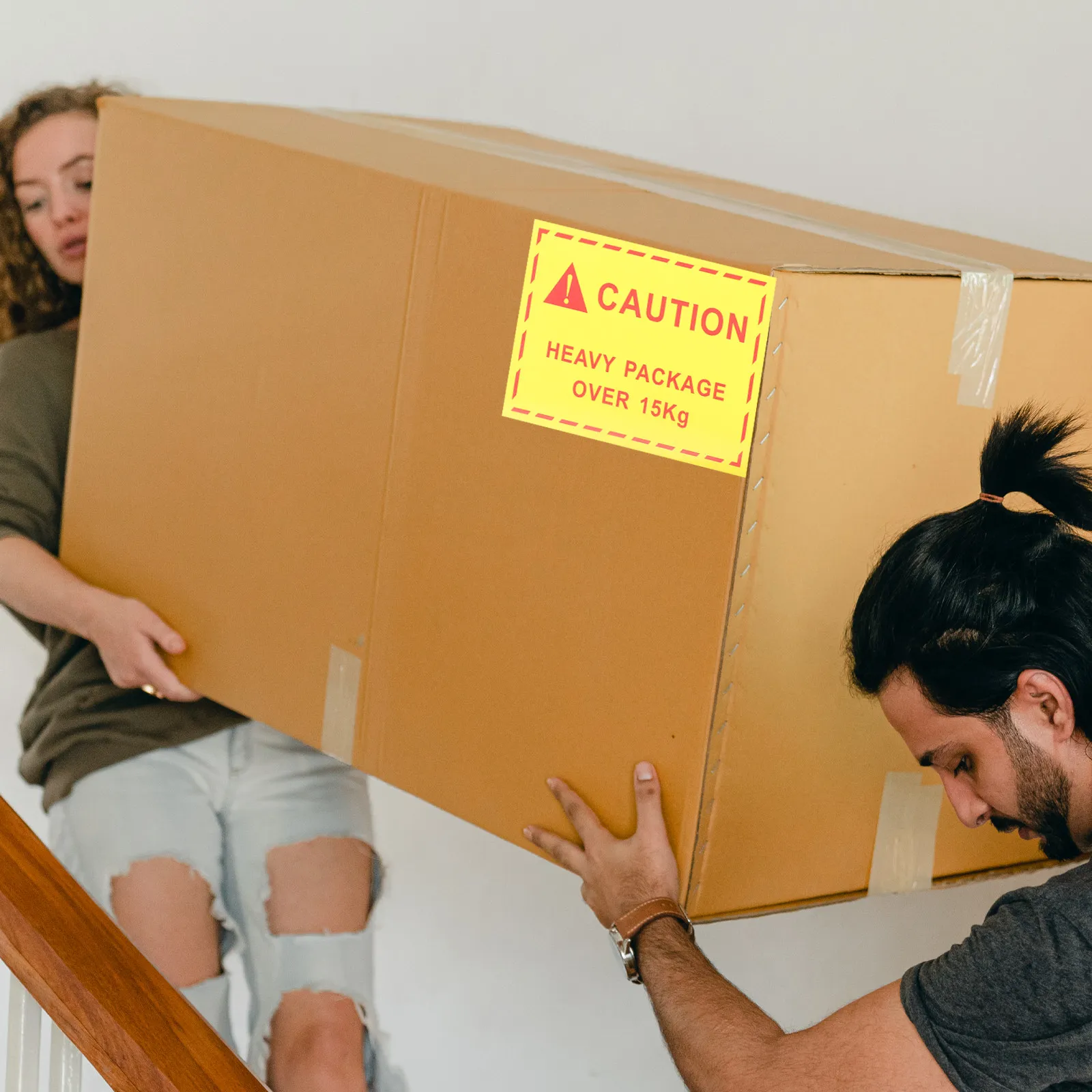 

100 шт. предупреждающих этикеток для логистики, наклейки для тяжелых грузов, самоклеящиеся этикетки для транспортировки, для безопасности на заводе, складе, при погрузке на причал