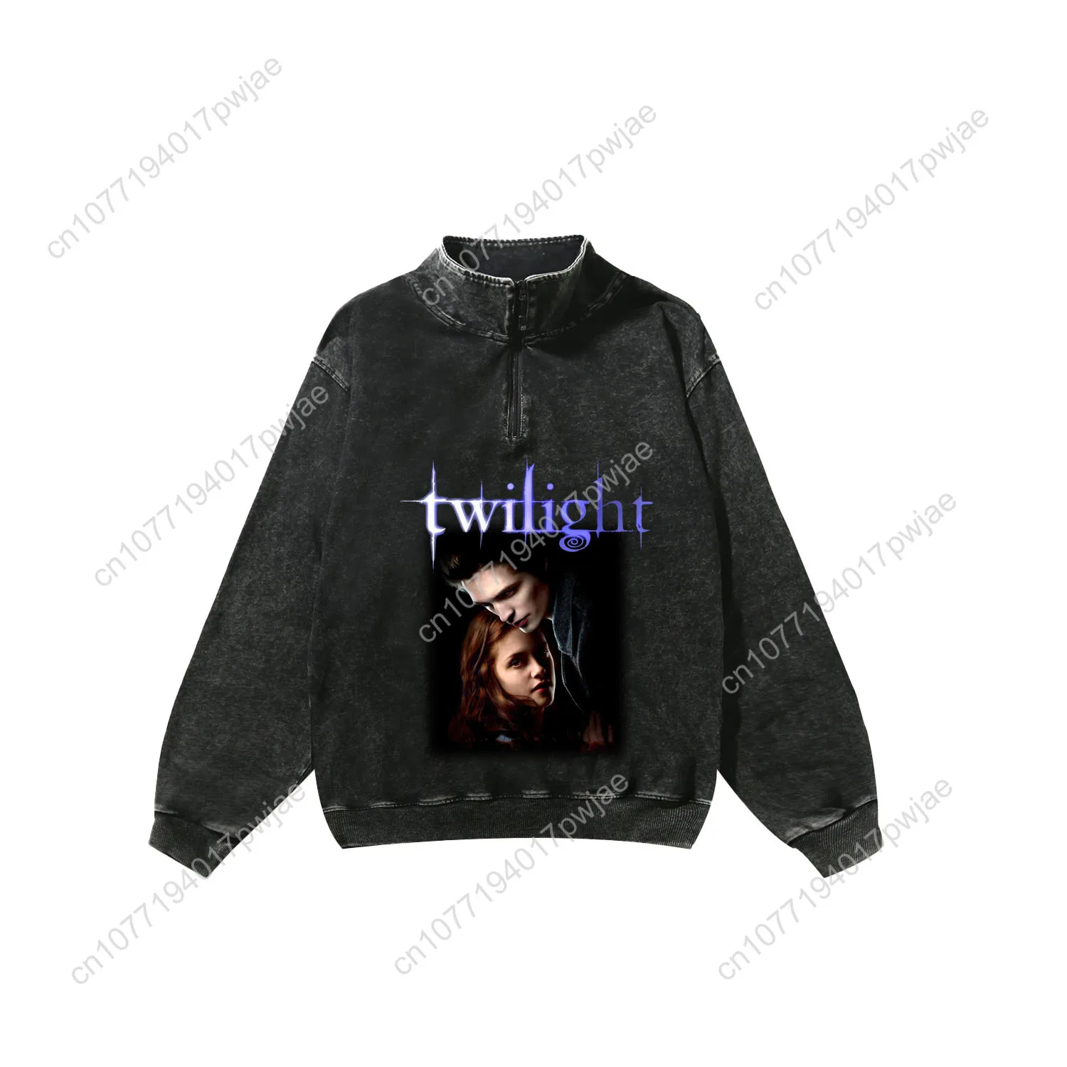 Twilight Movie Edward Bella Custom Retro Sweatshirt Mans Womans Half Zipper  Vintage Sweat Shirt Custom Made Long Sleeved Tshirt