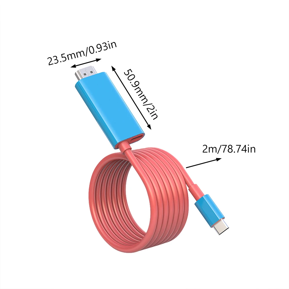 스위치 및 OLED PC TV용 HDMI 호환 케이블, HD 프로젝션 고속 충전 라인, 스위치 휴대폰 태블릿용, 4K