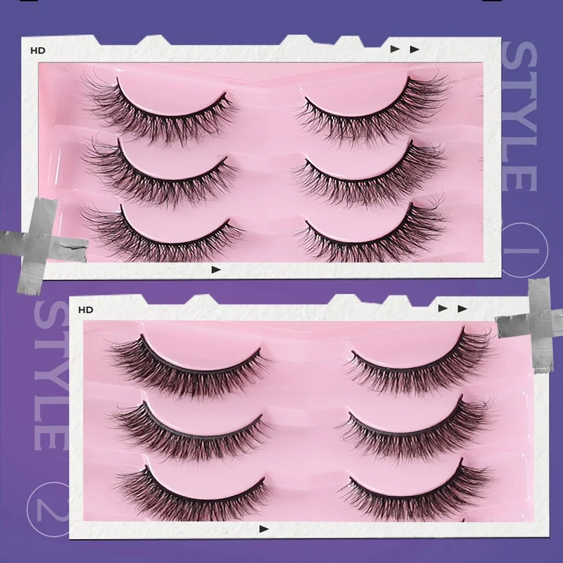 混合形状つけまつげ 20 ペア、新しいキャットアイ 3D ふわふわソフトまつげ、再利用可能なフルまつげエクステンション メイクアップ