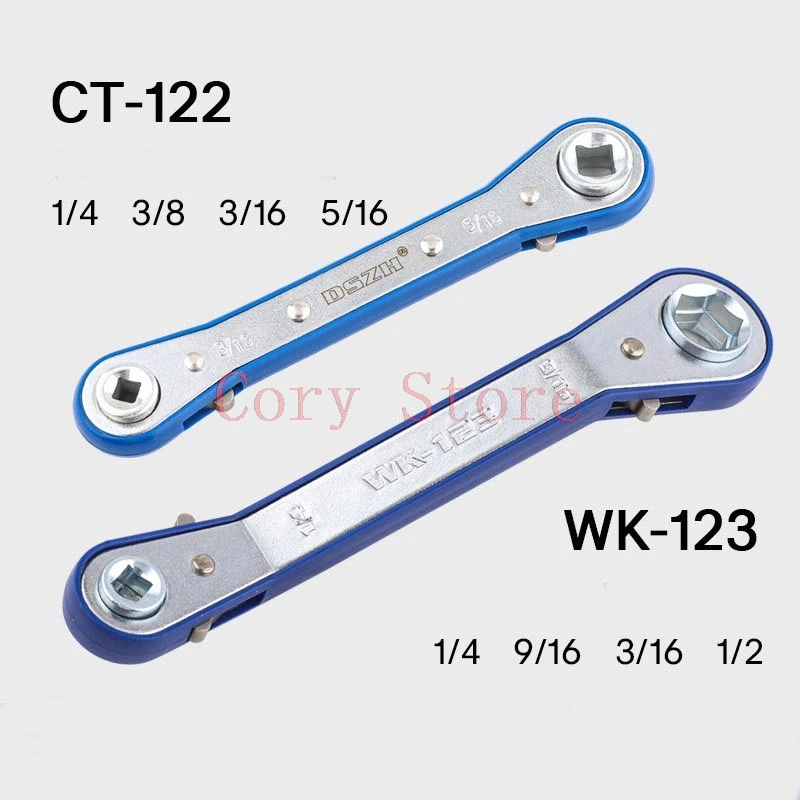 1Pc Ratchet Wrench Air conditioner Refrigeration Maintenance Tool shut-off Valve Quick-Acting Cold Storage CT-122 WK-123 1/4-1/2
