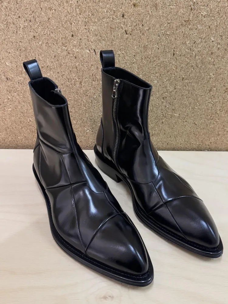 

Winter Faion Thi Boted Fce Lined Long Tube Boots Punk Sle Chelsea Boots for Men And Women Briti Sle Boots