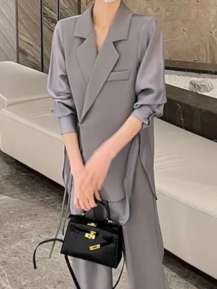 LANMREM Two-piece Set Fashion Sunscreen Style Women Patchwork Blazer With Casual Long Pants 2024 Summer New Office Lady 2ZA1460