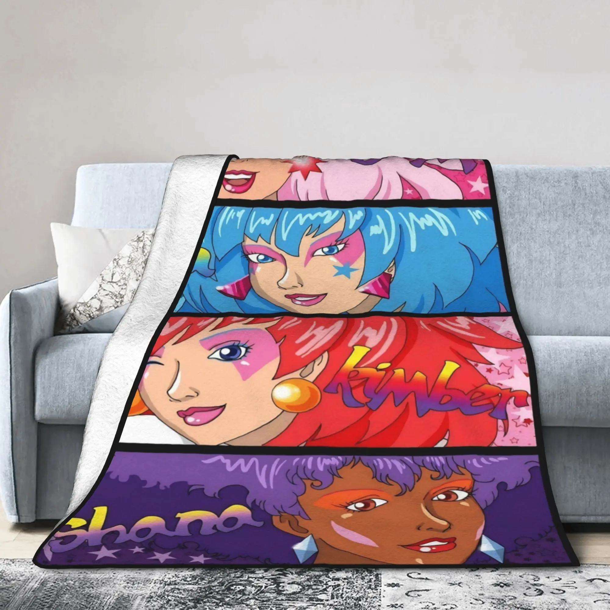 Jem And The Holograms Blanket Flannel  Cozy Ultra-Soft Throw Blankets for Bedding Bedding Throws