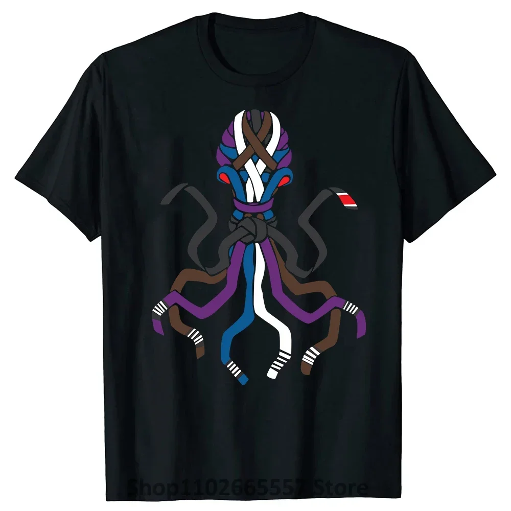 Funny BJJ Brazillian T Shirts Graphic Cotton Streetwear Short Sleeve Birthday Gifts Summer Style Jiu-jitsu Belt Octopus T-shirt