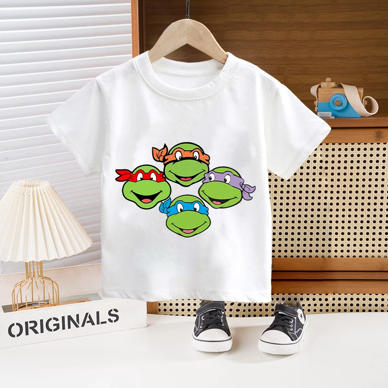 Teenage Mutant Ninja Turtles T-shirt Fashion Short Sleeve Summer Outdoor Wear Round Neck Boys Birthday Clothes Cute Tops Gifts - view 5