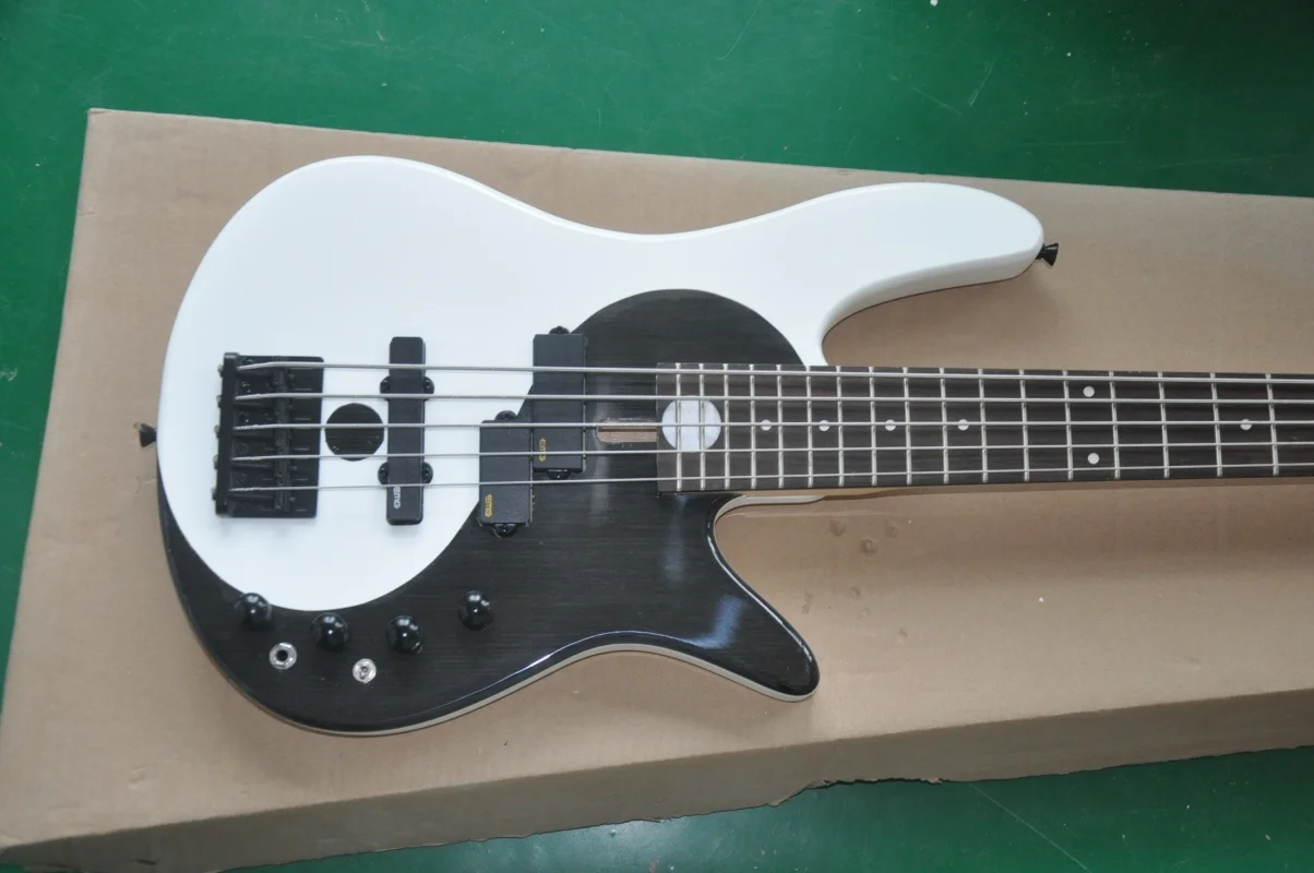

Factory customized 5-series Black and white bass guitar, electric bass guitar in stock Musical Instruments