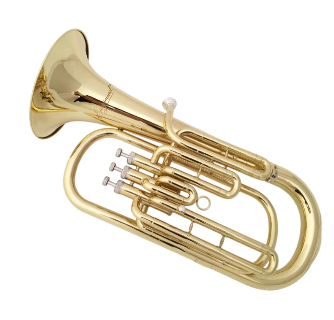 Upright Bell Bb Baritone Horn Solid Brass Durable Musical Instrument for Student Marching Band Outdoor Stage Performance