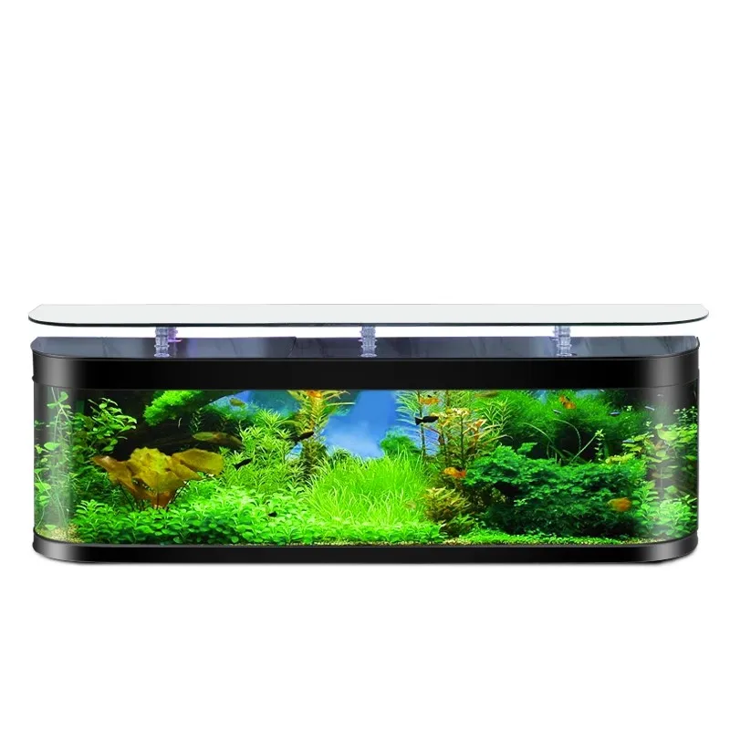 

PQF Fish Tank TV Cabinet Small Aquarium Ecological Floor Fish Globe Change Water